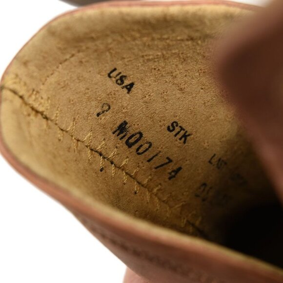 Circle G Distressed Pink Handcrafted Embroidered Leather Western Booties Size 9 - Picture 5 of 6